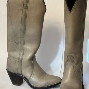 Gray Western Leather Boots - Vintage from 1960s